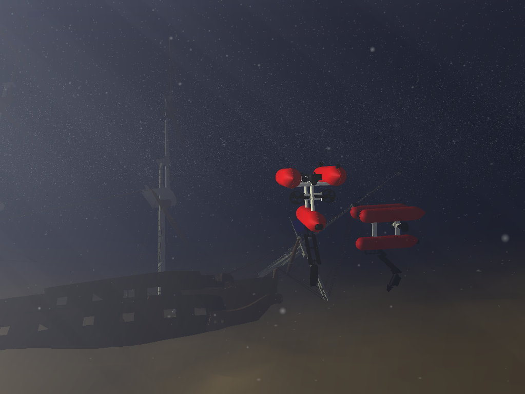 Two I-AUVs in a shipwreck scenario